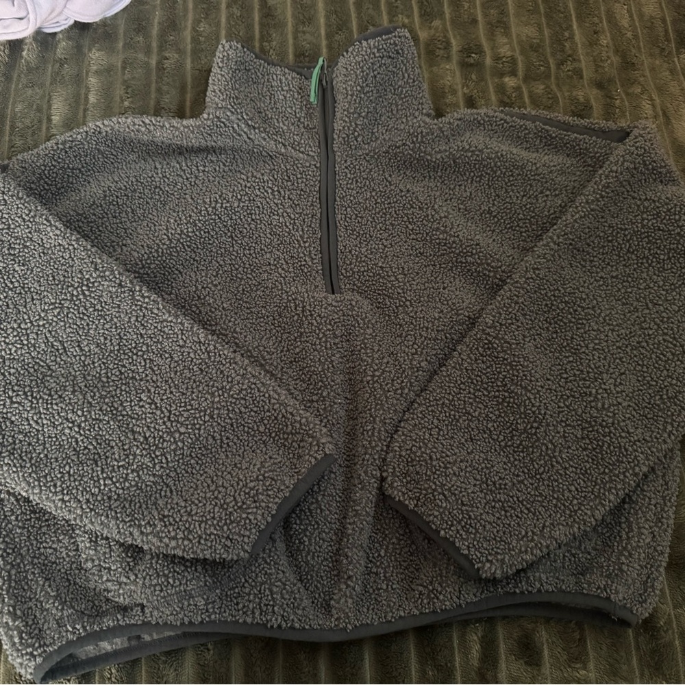 Old Navy Green Sherpa Fleece Pullover